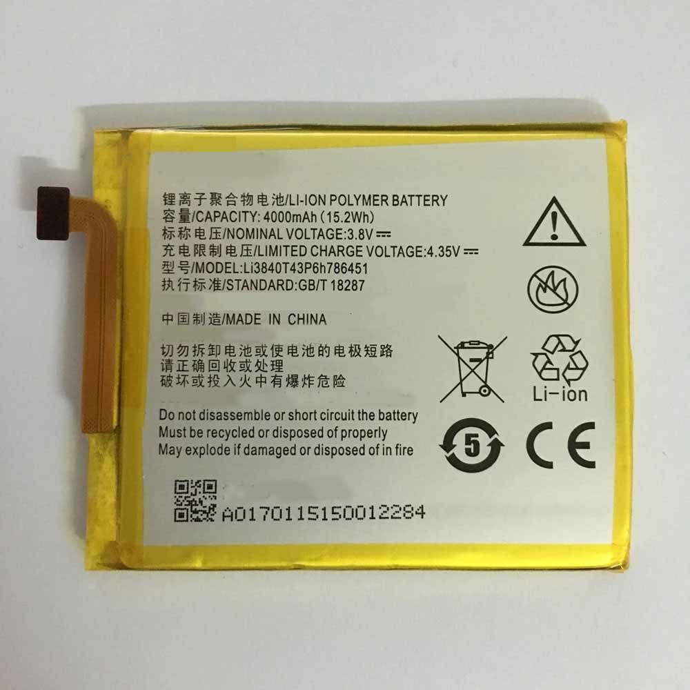 Batería para ZTE GB-zte-Li3840T43P6h786451